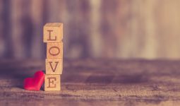 stack of love wooden blocks
