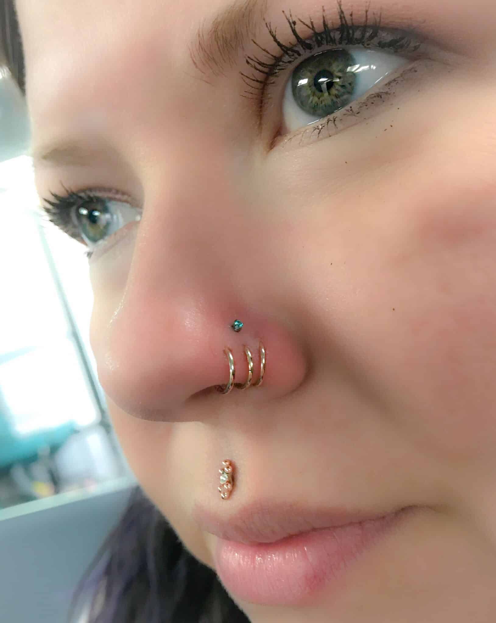 Multiple Nostril Piercings