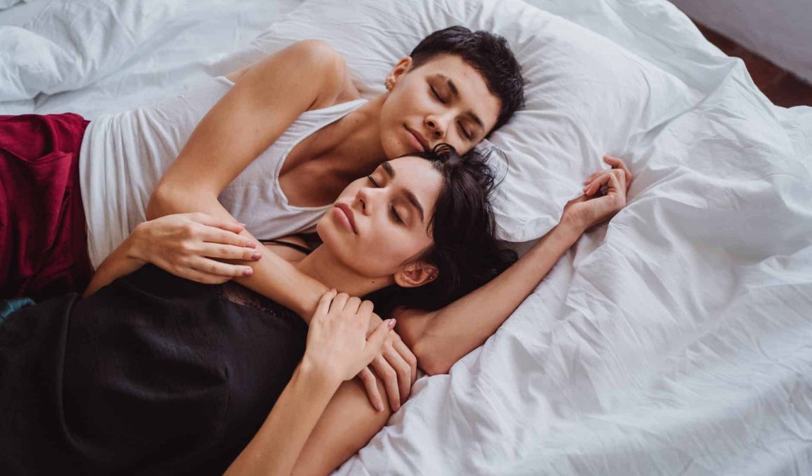 two women sleeping together