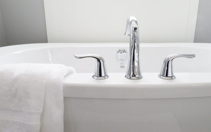 bathroom bathtub ceramic chrome