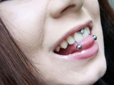 Horizontal or Vertical Tongue Piercing