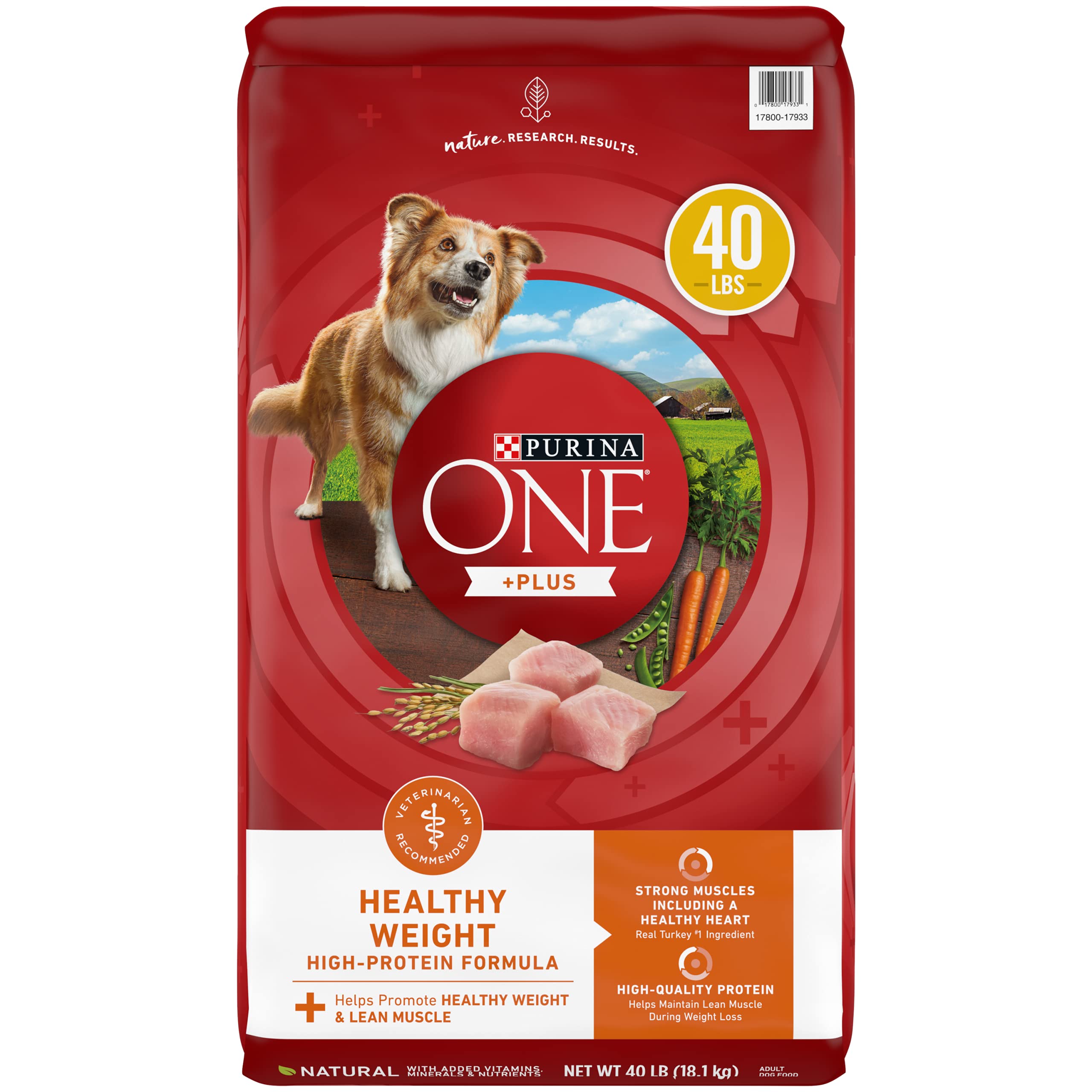 Purina ONE Plus Healthy Weight High-Protein Dog Food Dry Formula - 40 lb. Bag Turkey