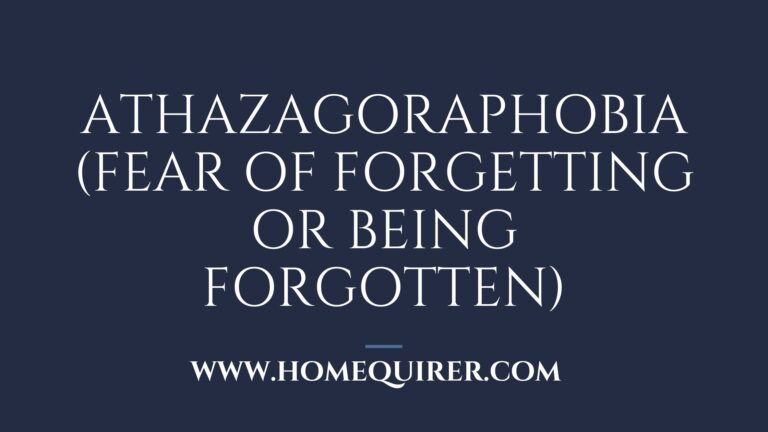 Athazagoraphobia fear of forgetting or being forgotten