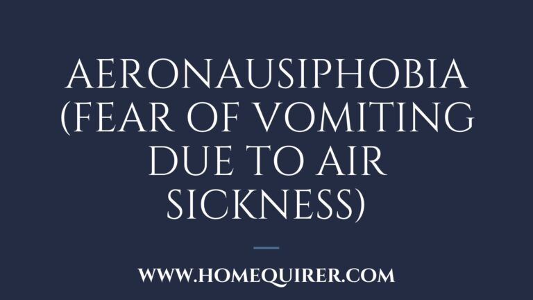 aeronausiphobia fear of vomiting due to air sickness